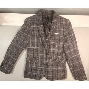 Proper Pair men's charcoal plaid long sleeve blazer sport coat in size XS